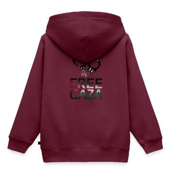 handschellen palastine free gaza geschenkidee - Kinder Premium Organic Hoodie - Burgunderrot - Hinten - AI Model Kid Female (0cm)