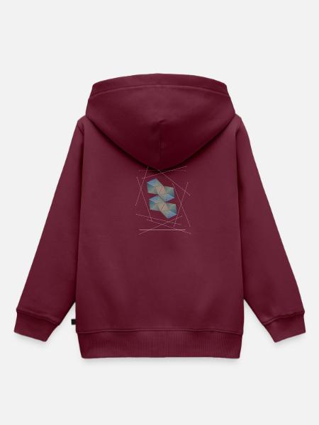 Geometrisch - Kinder Premium Organic Hoodie - Burgunderrot