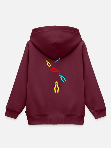 Zange Icon - Kinder Premium Organic Hoodie - Burgunderrot