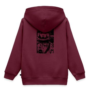 ASTRONAUTIN ASTRONAUT FRAU FRAUENPOWER STENCIL - Kinder Premium Organic Hoodie - Burgunderrot - Hinten - AI Model Kid Female (0cm)