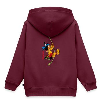 Yakari mit Liane - Kinder Premium Organic Hoodie - Burgunderrot - Hinten - AI Model Kid Female (0cm)