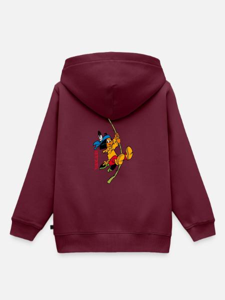 Yakari mit Liane - Kinder Premium Organic Hoodie - Burgunderrot