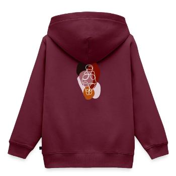 Die Venus von Willendorf - Kinder Premium Organic Hoodie - Burgunderrot - Hinten - AI Model Kid Female (0cm)