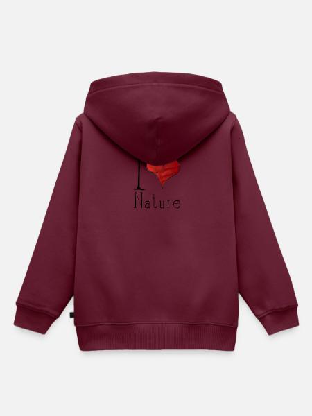 Nature - Kinder Premium Organic Hoodie - Burgunderrot