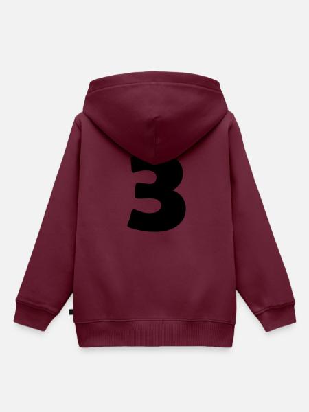 3 - Kinder Premium Organic Hoodie - Burgunderrot
