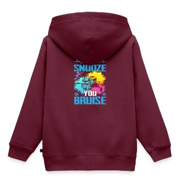 You Snooze You Bruise Funny Paintball - Kinder Premium Organic Hoodie - Burgunderrot - Hinten - AI Model Kid Female (0cm)