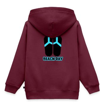 Beach Day Flip Flop in schwarz/blau - Kinder Premium Organic Hoodie - Burgunderrot - Hinten - AI Model Kid Female (0cm)
