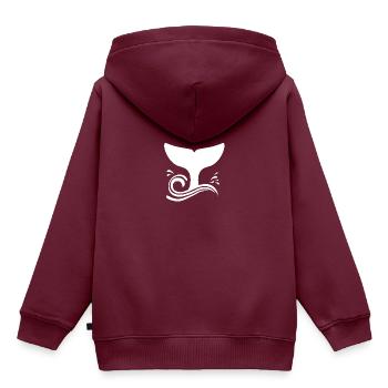 Walflosse - Kinder Premium Organic Hoodie - Burgunderrot - Hinten - AI Model Kid Female (0cm)