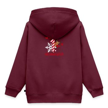 Mein erstes Weihnachten - Kinder Premium Organic Hoodie - Burgunderrot - Hinten - AI Model Kid Female (0cm)