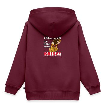 Vogel Strauss Lass mich ich habe meine Krise - Kinder Premium Organic Hoodie - Burgunderrot - Hinten - AI Model Kid Female (0cm)
