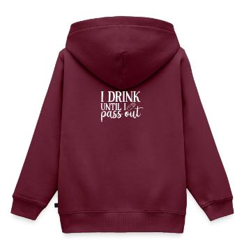 Ich trinke, bis ich funny baby werde - Kinder Premium Organic Hoodie - Burgunderrot - Hinten - AI Model Kid Female (0cm)