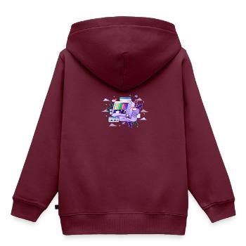 Cyber World Cyber World alten Computer bunt kühlen - Kinder Premium Organic Hoodie - Burgunderrot - Hinten - AI Model Kid Female (0cm)