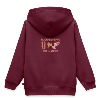 Fleisch Liebe Fleisch Schweinefleisch Hühnerfleisc - Kinder Premium Organic Hoodie - Burgunderrot - Hinten - AI Model Kid Female (0cm)