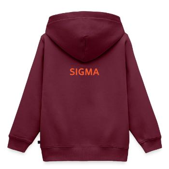 sigma wort - Kinder Premium Organic Hoodie - Burgunderrot - Hinten - AI Model Kid Female (0cm)