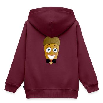 Eichel - Kinder Premium Organic Hoodie - Burgunderrot - Hinten - AI Model Kid Female (0cm)