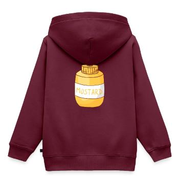 Senf - Kinder Premium Organic Hoodie - Burgunderrot - Hinten - AI Model Kid Female (0cm)
