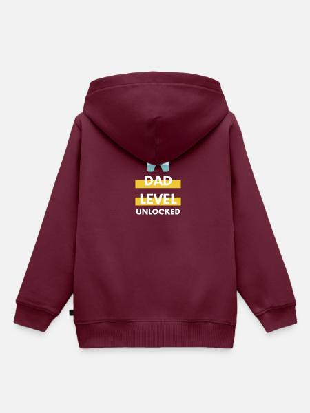 Dad Level Unlocked - Kinder Premium Organic Hoodie - Burgunderrot