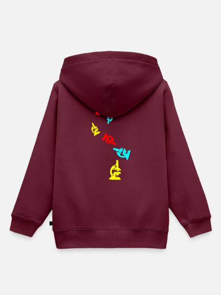 Mikroskop Icon Symbol - Kinder Premium Organic Hoodie - Burgunderrot