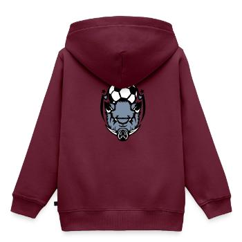 Fußball Fußball-Logo wilden Eber boar3 - Kinder Premium Organic Hoodie - Burgunderrot - Hinten - AI Model Kid Female (0cm)