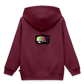Fernseher - Kinder Premium Organic Hoodie - Burgunderrot - Hinten - AI Model Kid Female (0cm)
