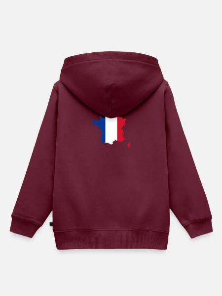 Frankreich - Kinder Premium Organic Hoodie - Burgunderrot