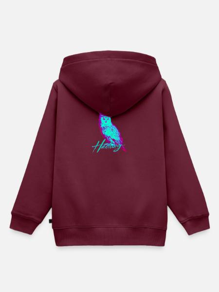 Hedwig Owl - Kinder Premium Organic Hoodie - Burgunderrot