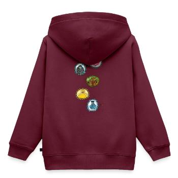 Fünf Elemente - Kinder Premium Organic Hoodie - Burgunderrot - Hinten - AI Model Kid Female (0cm)