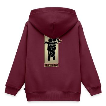 Schlafen - Kinder Premium Organic Hoodie - Burgunderrot - Hinten - AI Model Kid Female (0cm)