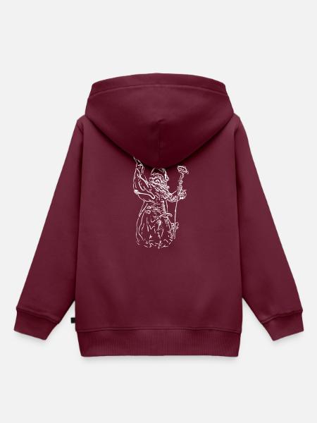 Merlin in weiß - Kinder Premium Organic Hoodie - Burgunderrot