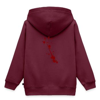 Blut Spritzer Splatter Halloween - Kinder Premium Organic Hoodie - Burgunderrot - Hinten - AI Model Kid Female (0cm)