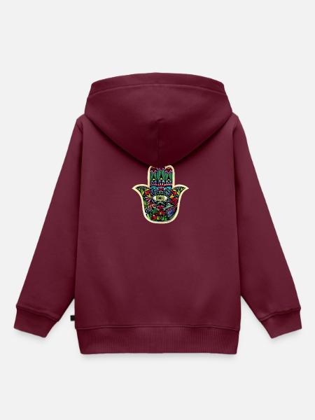 Hand der Fatima - Kinder Premium Organic Hoodie - Burgunderrot