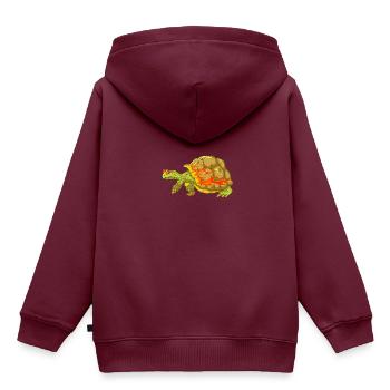 Teilen Sie den Wind - Kinder Premium Organic Hoodie - Burgunderrot - Hinten - AI Model Kid Female (0cm)