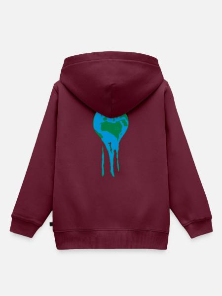 welt - Kinder Premium Organic Hoodie - Burgunderrot