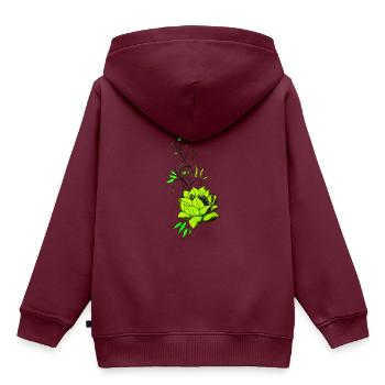 Leuchtende Sukkulente Ranken - Kinder Premium Organic Hoodie - Burgunderrot - Hinten - AI Model Kid Female (0cm)
