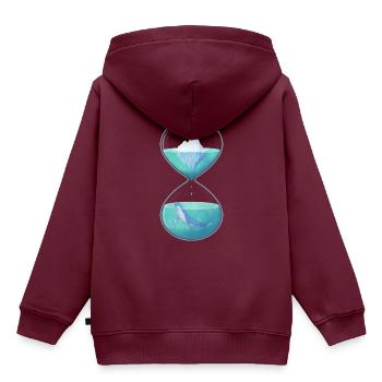 Eisberg Wal Sanduhr - Kinder Premium Organic Hoodie - Burgunderrot - Hinten - AI Model Kid Female (0cm)
