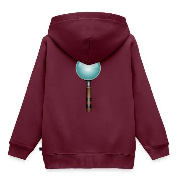 Lupe - Kinder Premium Organic Hoodie - Burgunderrot - Hinten - AI Model Kid Female (0cm)