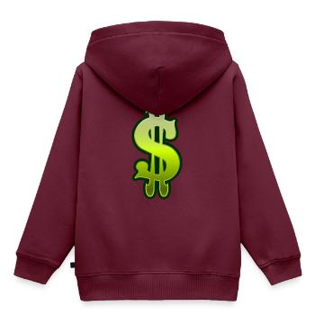 Dollar - Kinder Premium Organic Hoodie - Burgunderrot - Hinten - AI Model Kid Female (0cm)