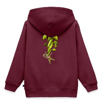 Der verhungerte Jack - Kinder Premium Organic Hoodie - Burgunderrot - Hinten - AI Model Kid Female (0cm)