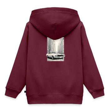 Oldtimer Cam 17 Skyline - Kinder Premium Organic Hoodie - Burgunderrot - Hinten - AI Model Kid Female (0cm)
