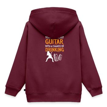 Gitarre Und Trinken: Die Perfekte Prognose - Kinder Premium Organic Hoodie - Burgunderrot - Hinten - AI Model Kid Female (0cm)