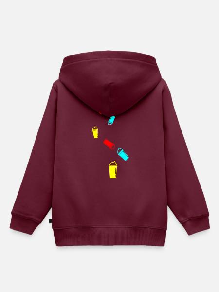 Kaffee Icon - Kinder Premium Organic Hoodie - Burgunderrot