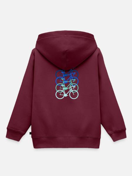 Rennräder in Blau. Geschenk - Kinder Premium Organic Hoodie - Burgunderrot