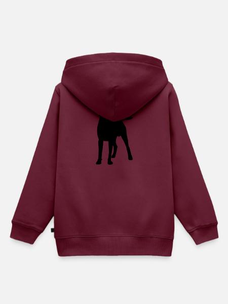 Boxer Silhouette - Kinder Premium Organic Hoodie - Burgunderrot