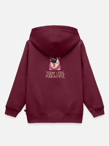 Mops - Kinder Premium Organic Hoodie - Burgunderrot