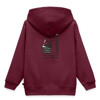 kaminfeger vom aussterben bedroht - Kinder Premium Organic Hoodie - Burgunderrot - Hinten - AI Model Kid Female (0cm)