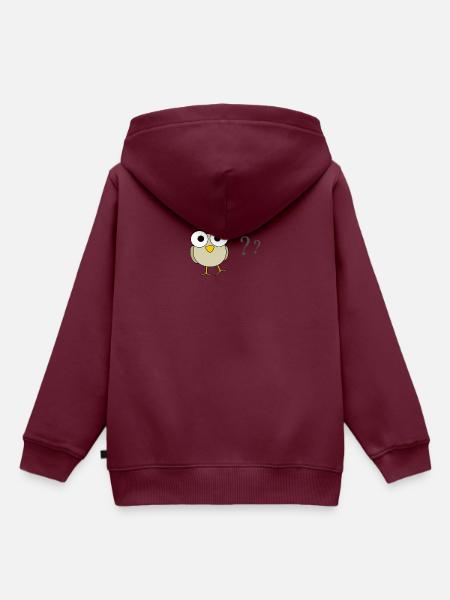 Googley eye birdie - Kinder Premium Organic Hoodie - Burgunderrot