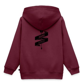 Hardstyle - Kinder Premium Organic Hoodie - Burgunderrot - Hinten - AI Model Kid Female (0cm)