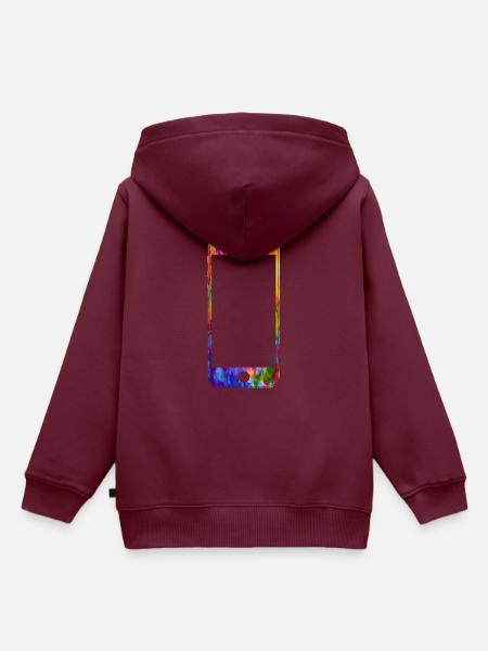 Handy mit Herz - Kinder Premium Organic Hoodie - Burgunderrot
