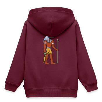 Ägypten Hieroglyphen Ra Anubis Horus Pyramide Nil - Kinder Premium Organic Hoodie - Burgunderrot - Hinten - AI Model Kid Female (0cm)