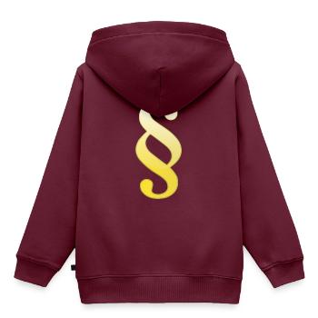 rechtsanwalt anwalt lawyer judge richter law justi - Kinder Premium Organic Hoodie - Burgunderrot - Hinten - AI Model Kid Female (0cm)